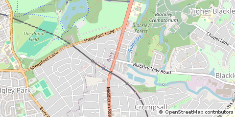 Map of Manchester, Lancashire