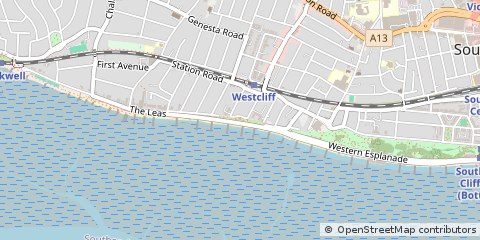 Map of Westcliff-on-SEA, Essex