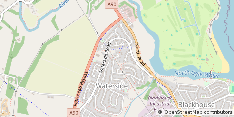Map of Peterhead, Aberdeen