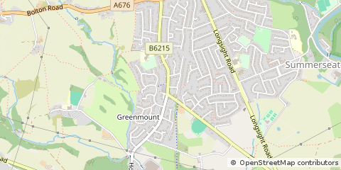 Map of Bury, Lancashire
