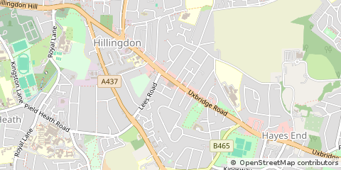 Map of Uxbridge, Middlesex