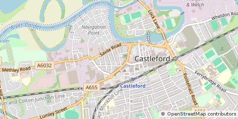 Map of Castleford, West Yorkshire