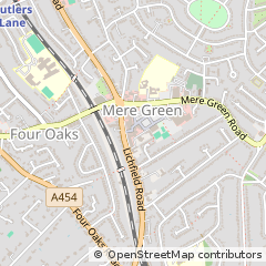 Map of Sutton Coldfield, West Midlands