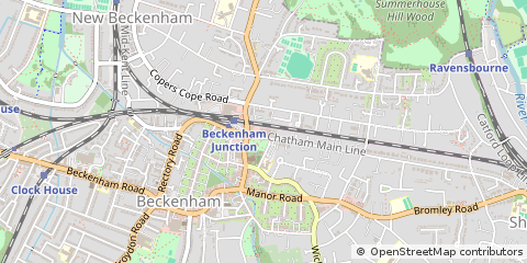 Map of Beckenham, Kent