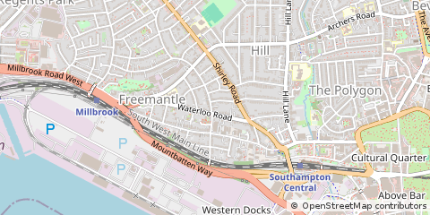 Map of Southampton, Hampshire