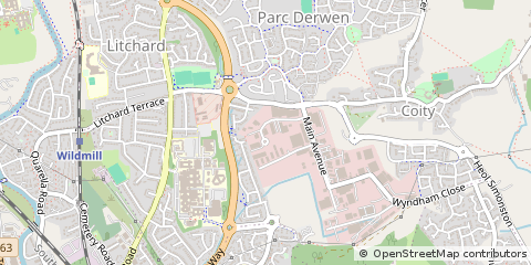 Map of Bridgend