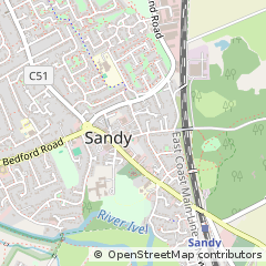 Map of Sandy, Bedfordshire