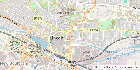 Map of Lincoln, Lincolnshire
