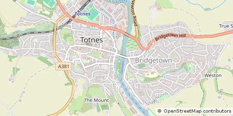 Map of Totnes, Devon
