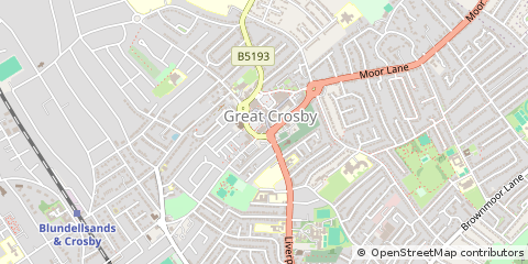 Map of Crosby, Merseyside