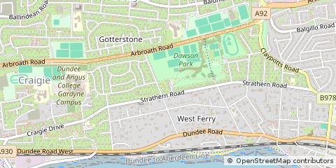 Map of Dundee, Tayside