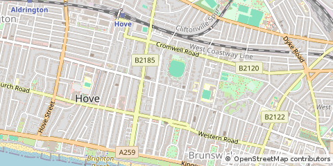 Map of Hove, East Sussex