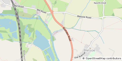 Map of Bletsoe, Bedfordshire