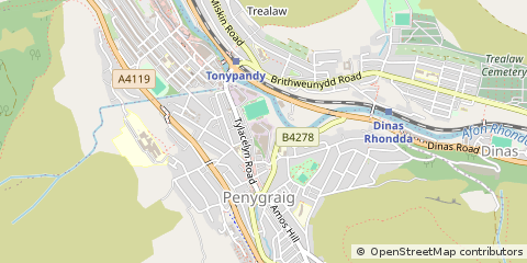 Map of Penygraig, Rhondda-Cynon-TAF