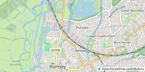 Map of Romsey, Hampshire