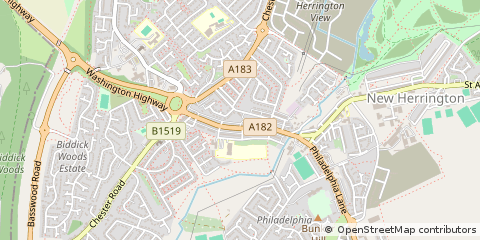 Map of Houghton LE Spring, Tyne and Wear