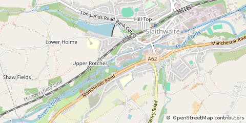 Map of Huddersfield, West Yorkshire