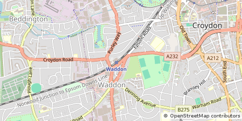 Map of Croydon, Surrey