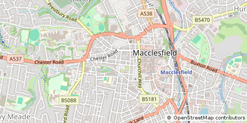 Map of Macclesfield, Cheshire