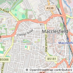 Map of Macclesfield, Cheshire