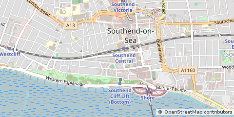 Map of Southend-on-SEA, Essex