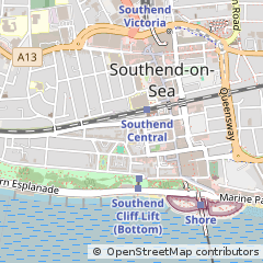Map of Southend-on-SEA, Essex