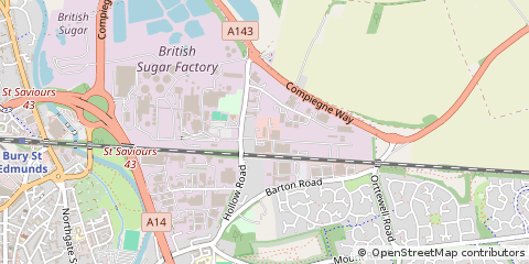Map of Bury ST Edmunds, Suffolk