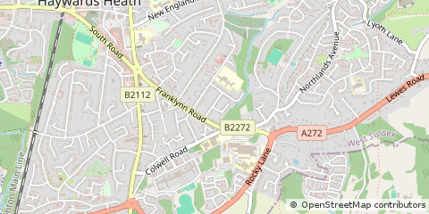 Map of Haywards Heath, West Sussex
