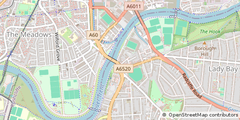 Map of West Bridgford, Nottinghamshire