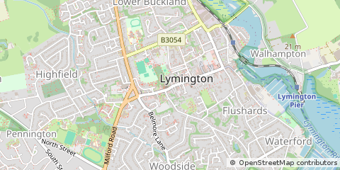 Map of Lymington, Hants