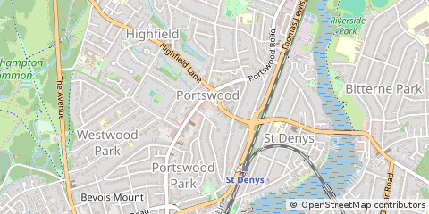 Map of Southampton, Hampshire