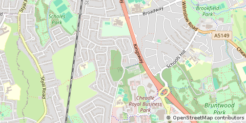Map of Cheadle, Cheshire