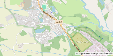 Map of Bovey Tracey, Devon