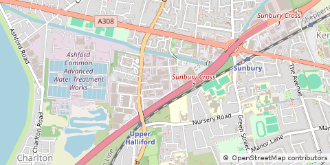Map of Sunbury-on-Thames, Middlesex