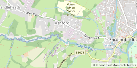 Map of Fordingbridge, Dorset