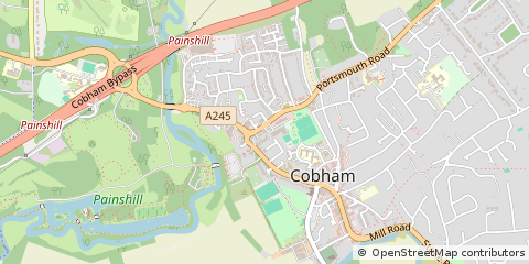 Map of Cobham, Surrey