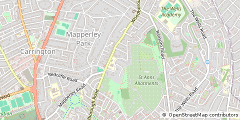 Map of Nottingham, Nottinghamshire