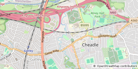 Map of Cheadle, Cheshire