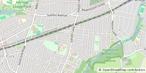 Map of Hornchurch, Essex