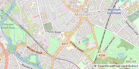 Map of Mitcham, Surrey