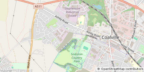 Map of Coalville, Leicestershire