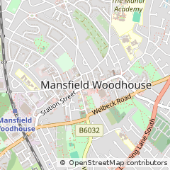 Map of Mansfield, Nottinghamshire