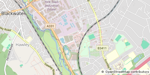 Map of Camberley, Surrey