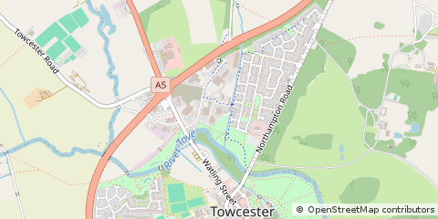 Map of Towcester, Northamptonshire