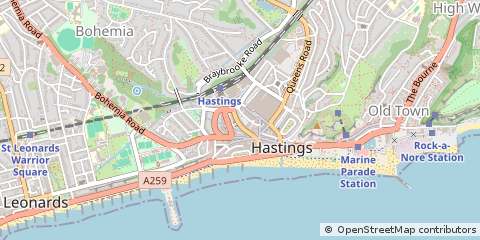 Map of Hastings, East Sussex
