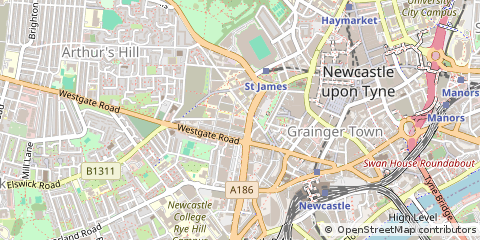 Map of Newcastle Upon Tyne