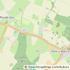 Map of Lloc, Flintshire