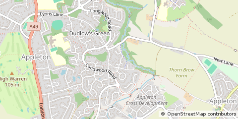 Map of Warrington, Cheshire