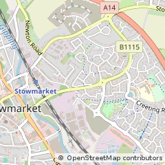 Map of Stowmarket, Suffolk
