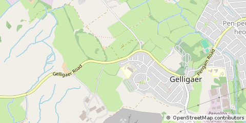 Map of Gelligaer, Caerphilly